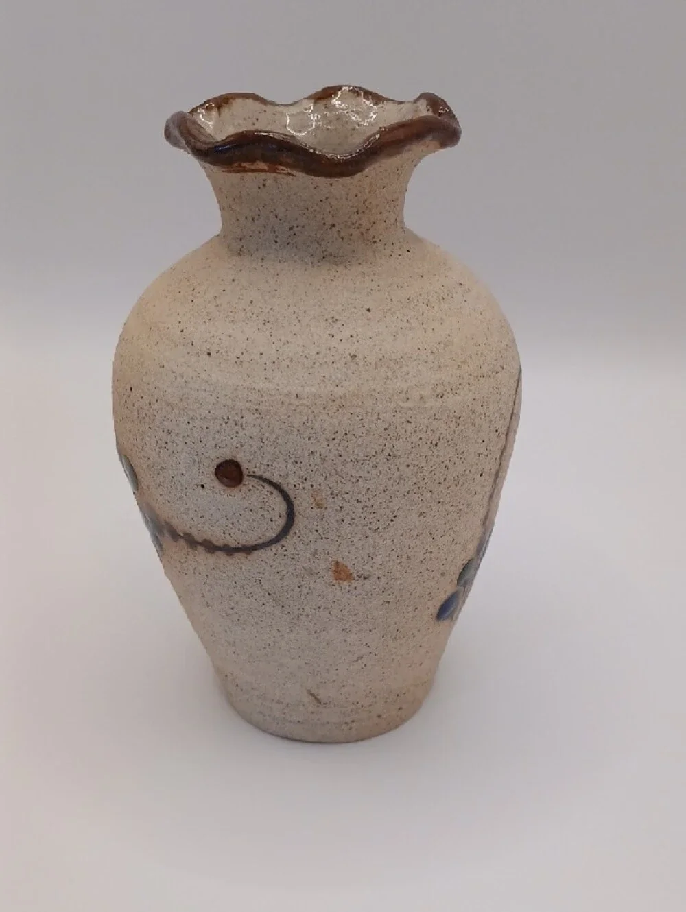 Tonala Hand-painted Floral Pottery Vase 5.5